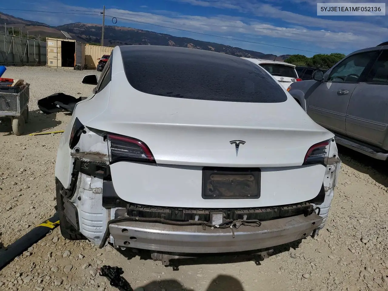 2021 Tesla Model 3 VIN: 5YJ3E1EA1MF052136 Lot: 61953996