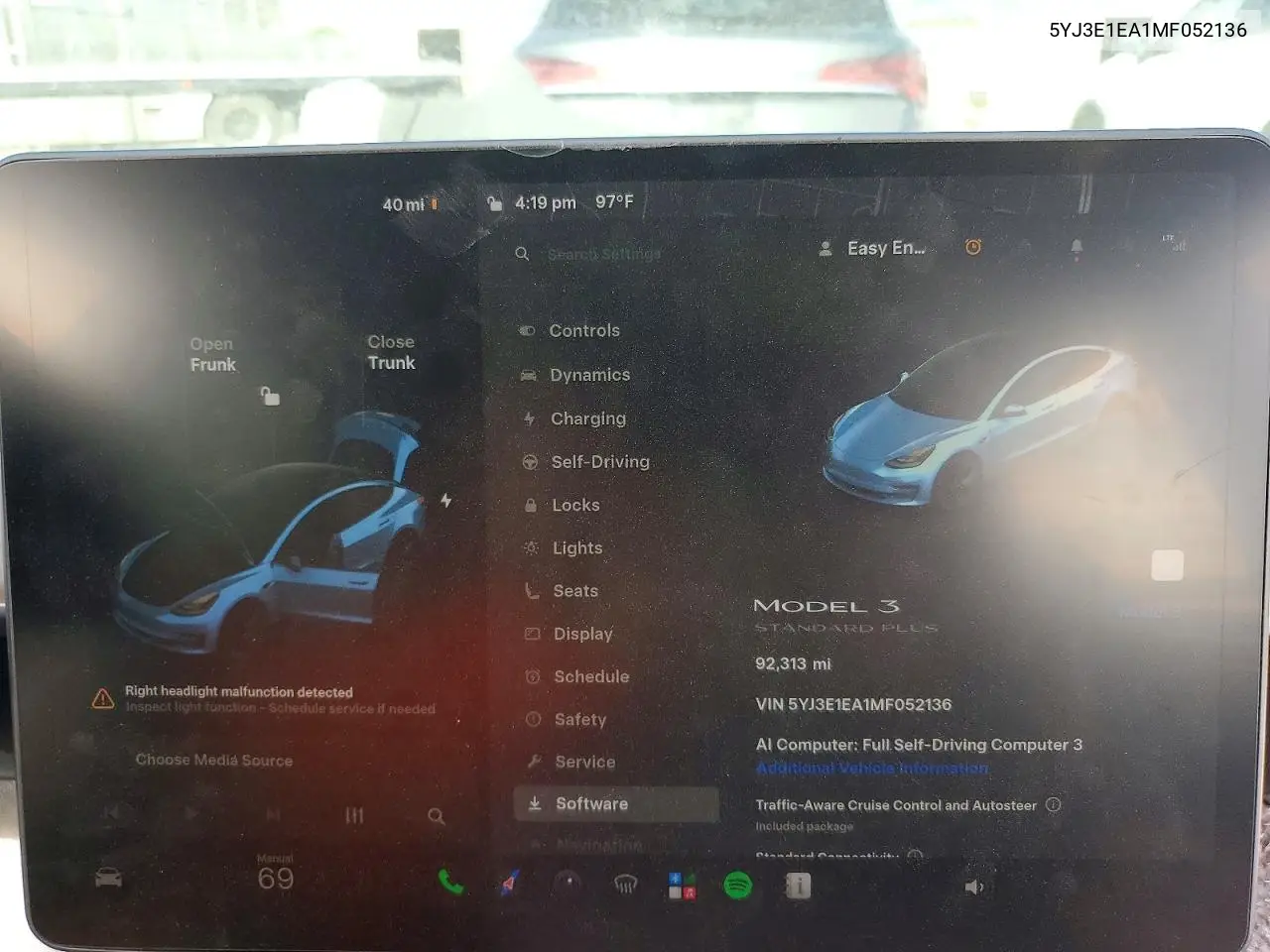 2021 Tesla Model 3 VIN: 5YJ3E1EA1MF052136 Lot: 61953996