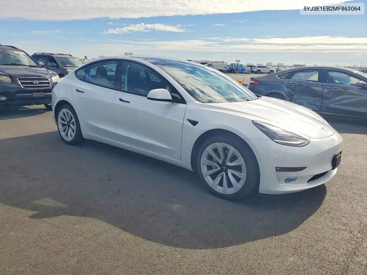 2021 Tesla Model 3 VIN: 5YJ3E1EB2MF863064 Lot: 62076966