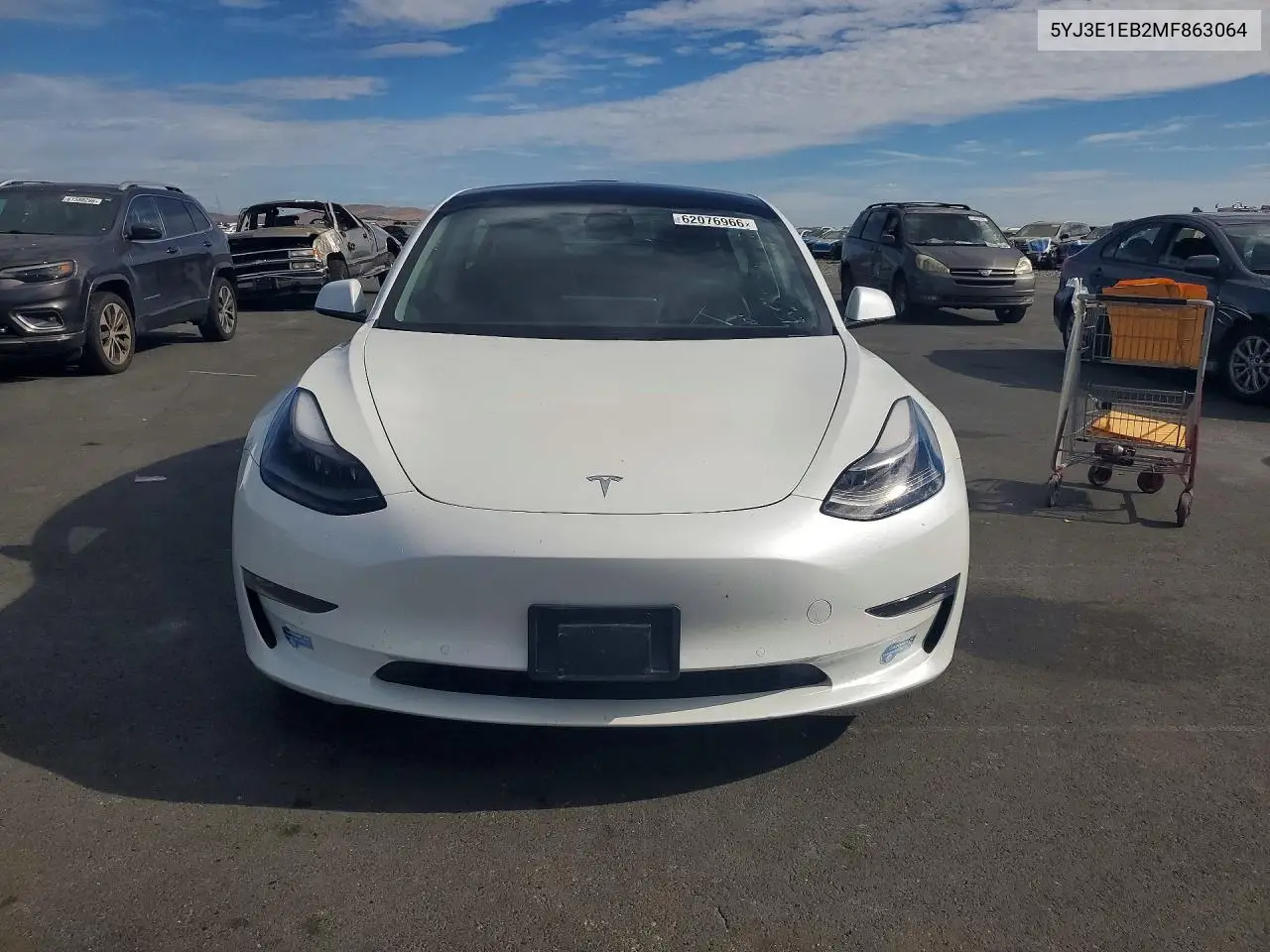 2021 Tesla Model 3 VIN: 5YJ3E1EB2MF863064 Lot: 62076966