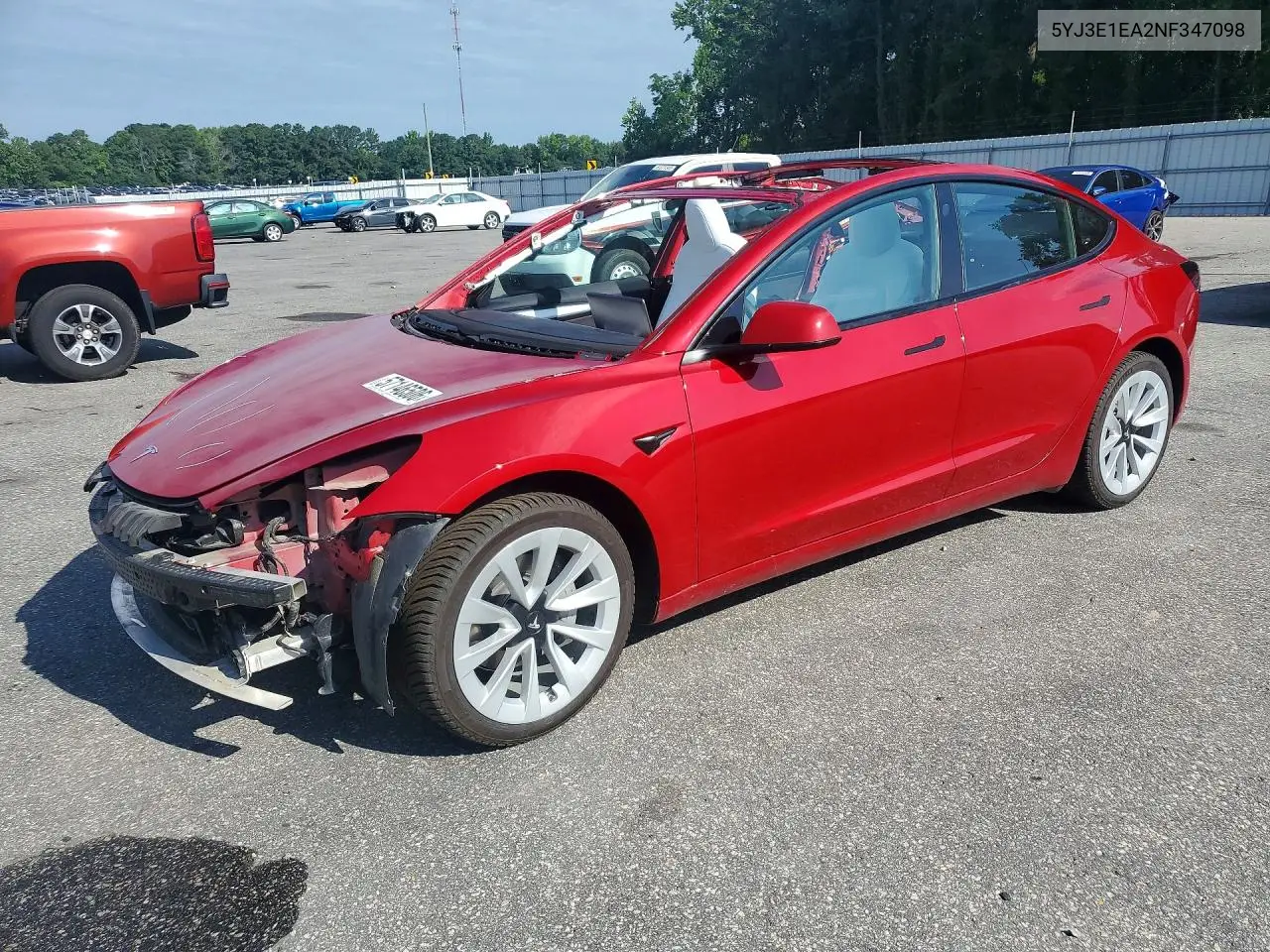 2022 Tesla Model 3 VIN: 5YJ3E1EA2NF347098 Lot: 57146506