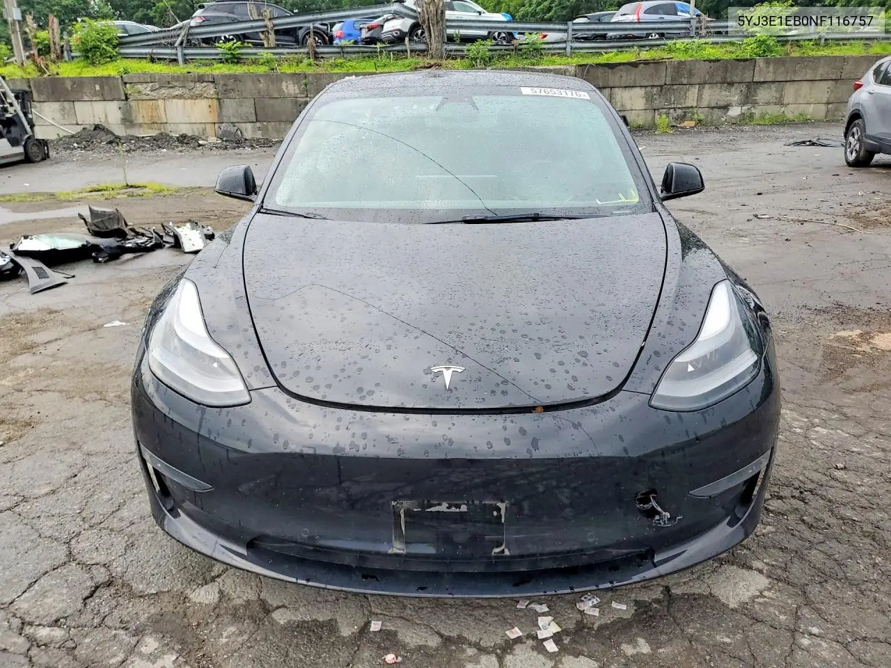 2022 Tesla Model 3 VIN: 5YJ3E1EB0NF116757 Lot: 57653176