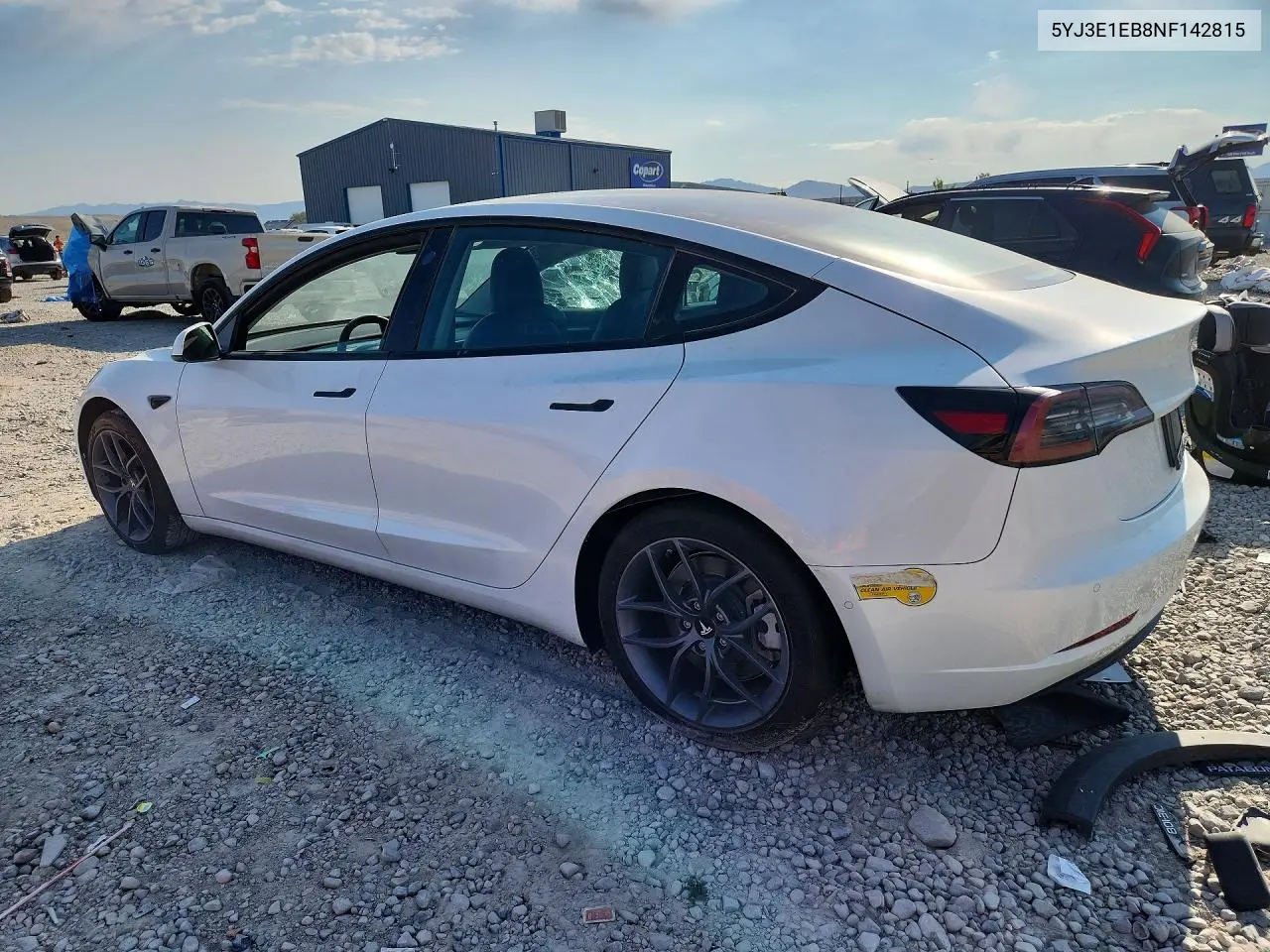2022 Tesla Model 3 VIN: 5YJ3E1EB8NF142815 Lot: 57850066