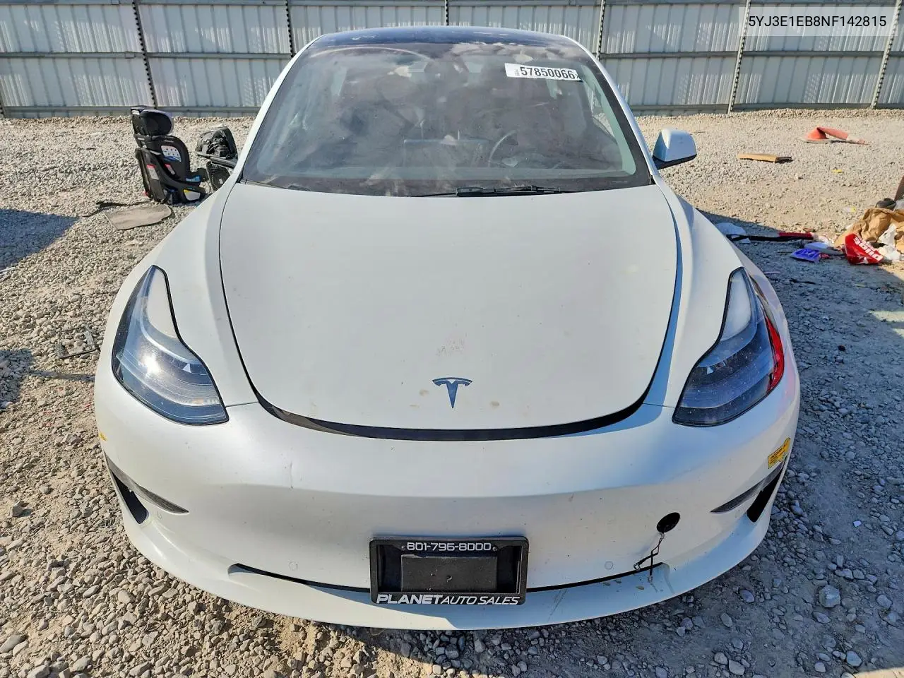 2022 Tesla Model 3 VIN: 5YJ3E1EB8NF142815 Lot: 57850066