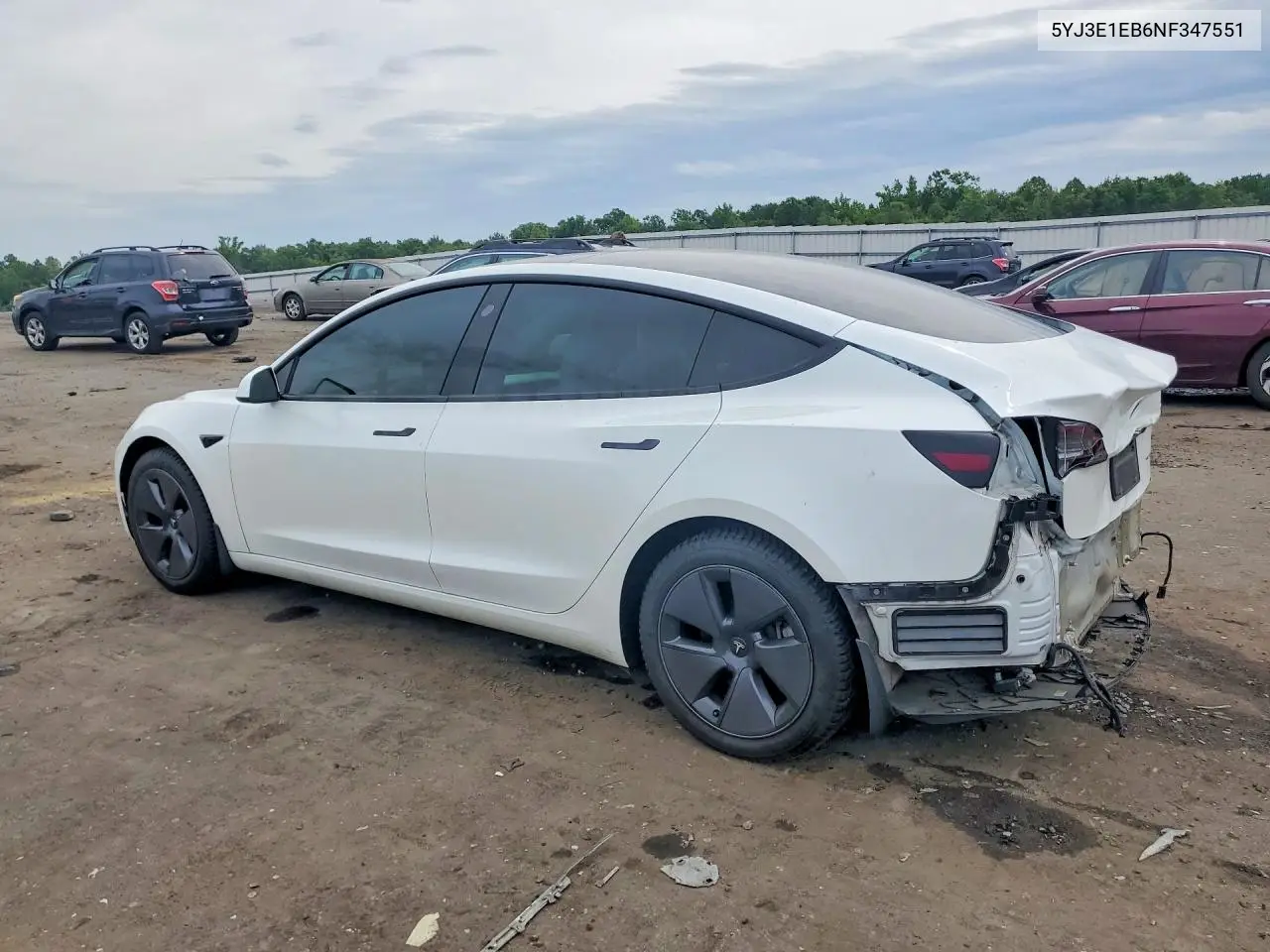 2022 Tesla Model 3 VIN: 5YJ3E1EB6NF347551 Lot: 57955936