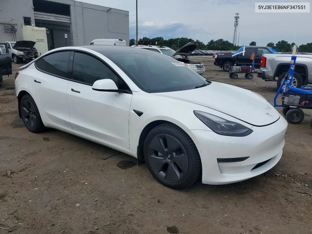 2022 Tesla Model 3 VIN: 5YJ3E1EB6NF347551 Lot: 57955936