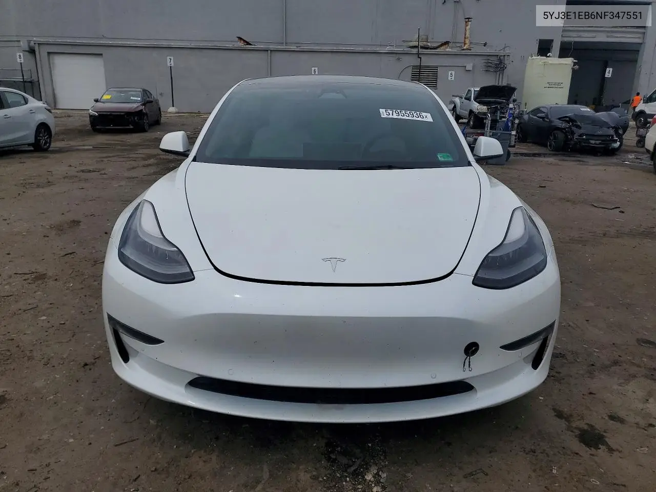 2022 Tesla Model 3 VIN: 5YJ3E1EB6NF347551 Lot: 57955936