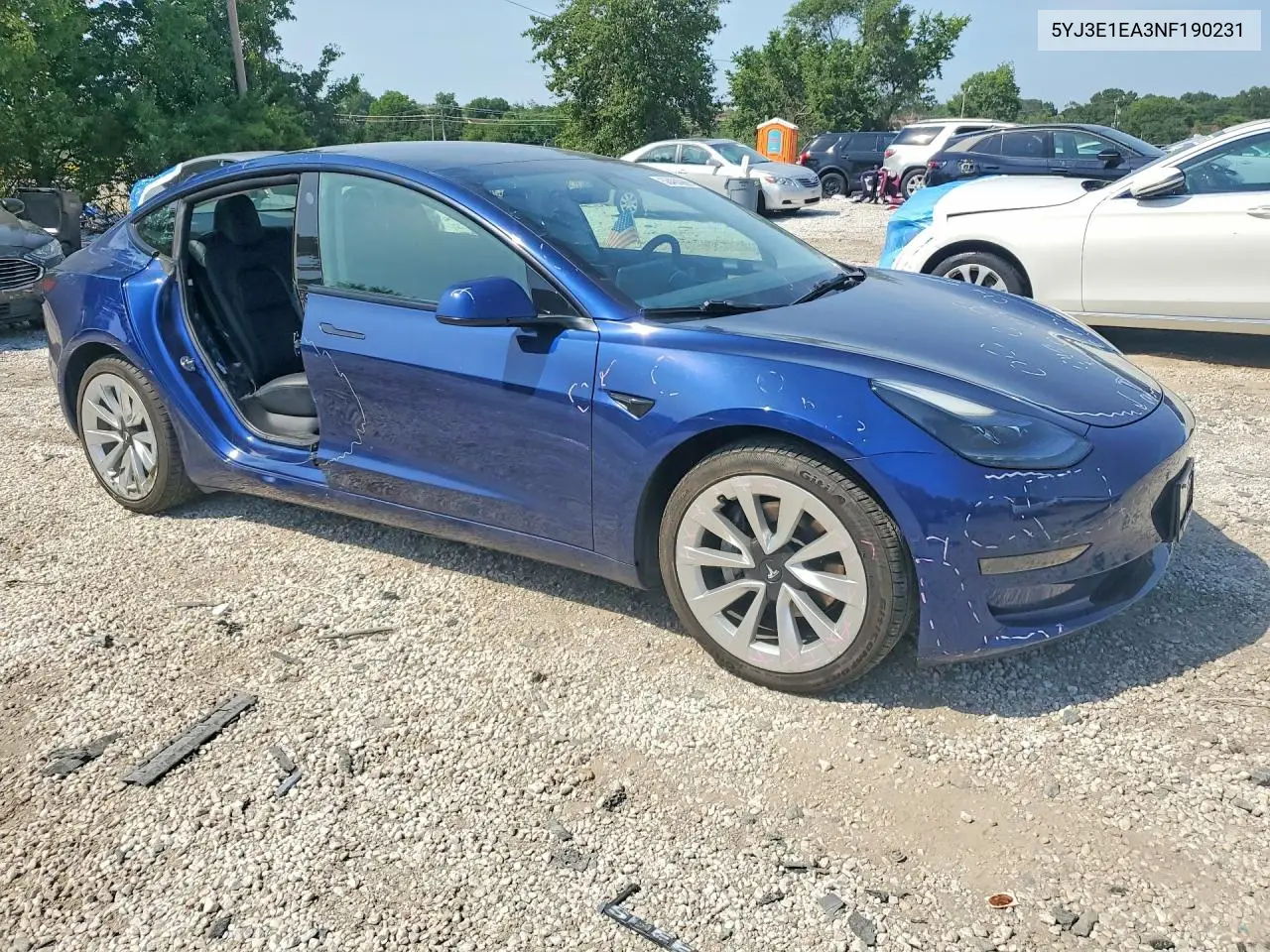 2022 Tesla Model 3 VIN: 5YJ3E1EA3NF190231 Lot: 58484066