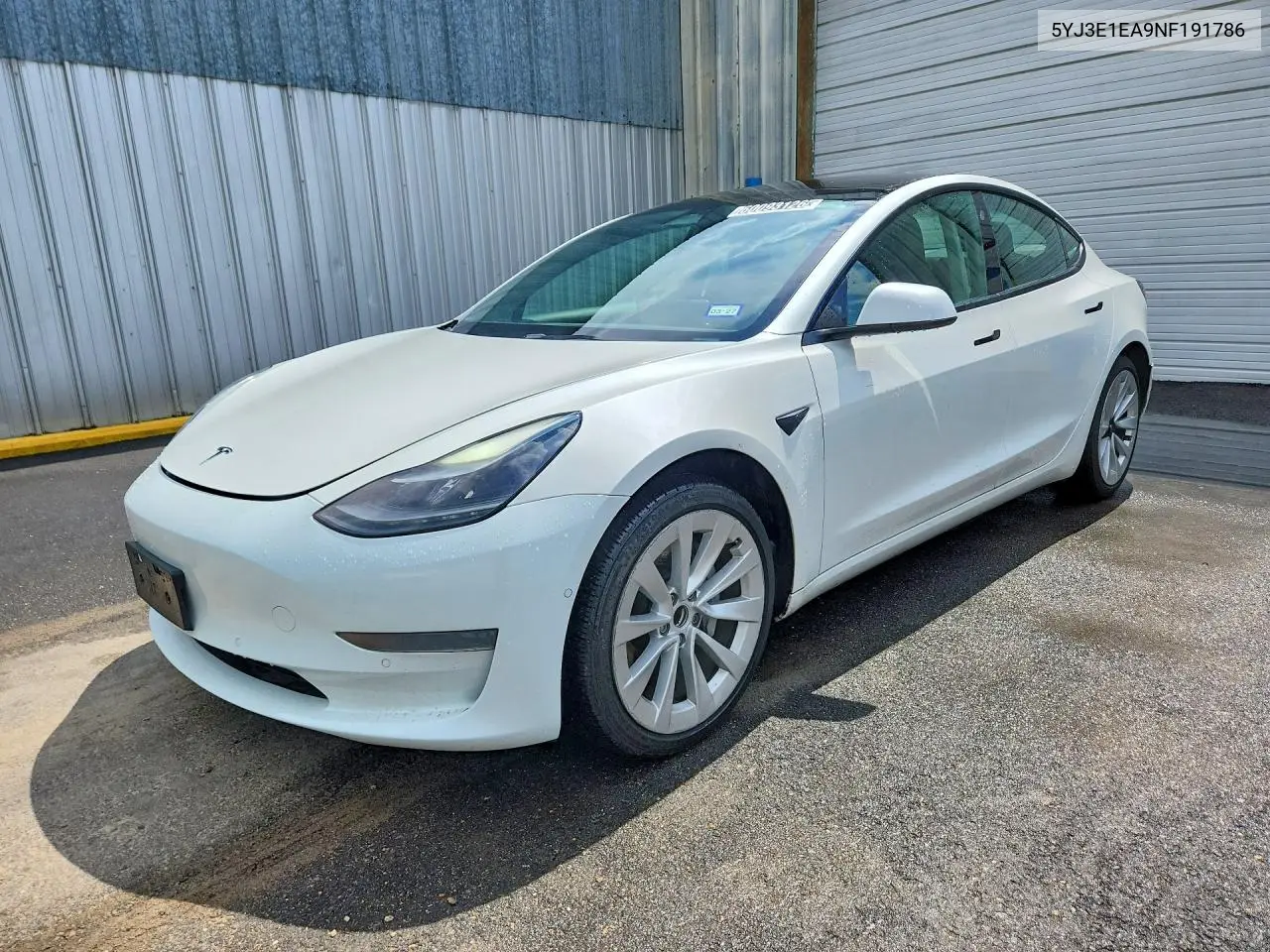 2022 Tesla Model 3 VIN: 5YJ3E1EA9NF191786 Lot: 60093126