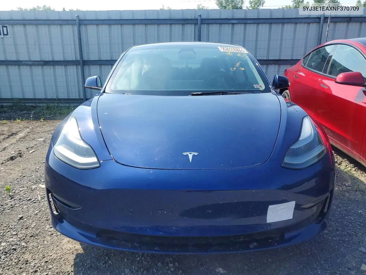 2022 Tesla Model 3 VIN: 5YJ3E1EAXNF370709 Lot: 60488476