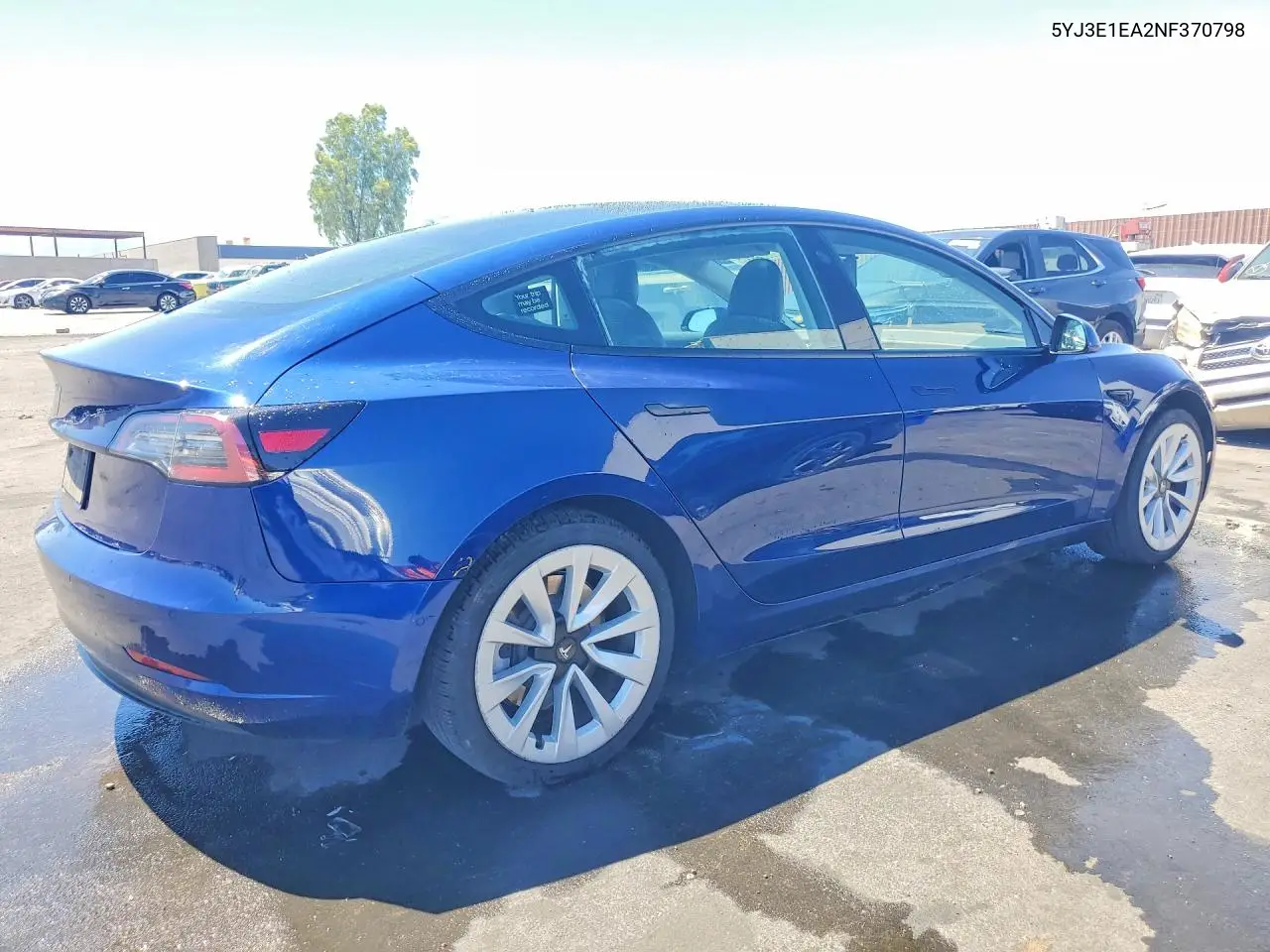 2022 Tesla Model 3 VIN: 5YJ3E1EA2NF370798 Lot: 60625536