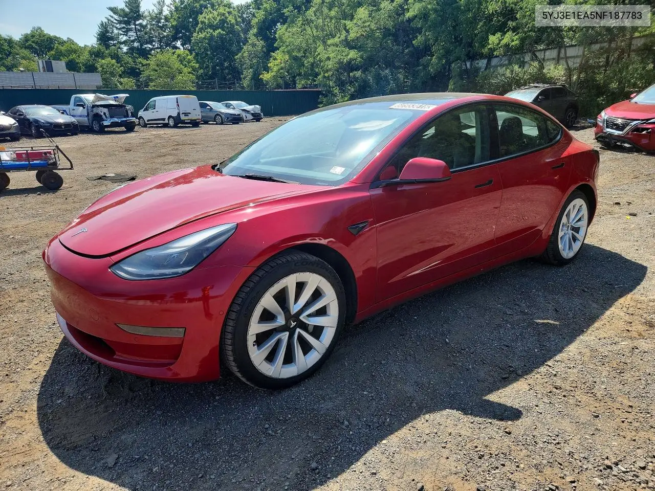 2022 Tesla Model 3 VIN: 5YJ3E1EA5NF187783 Lot: 60953616