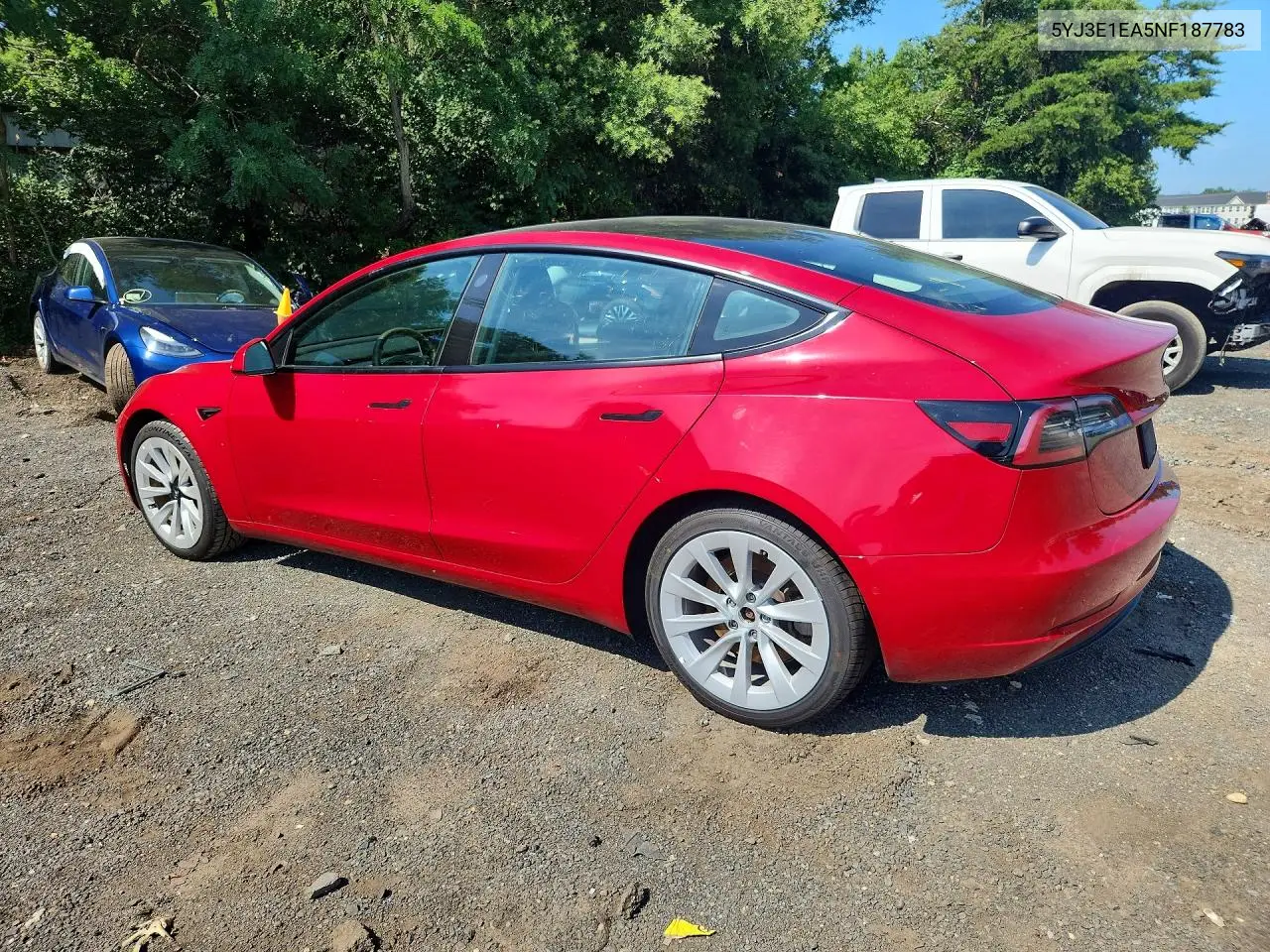 2022 Tesla Model 3 VIN: 5YJ3E1EA5NF187783 Lot: 60953616