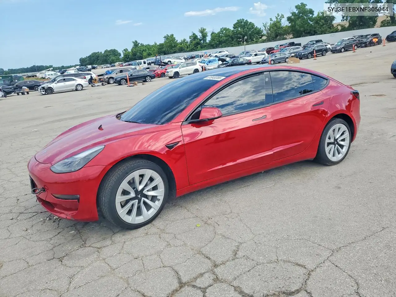 2022 Tesla Model 3 VIN: 5YJ3E1EBXNF305044 Lot: 61848386