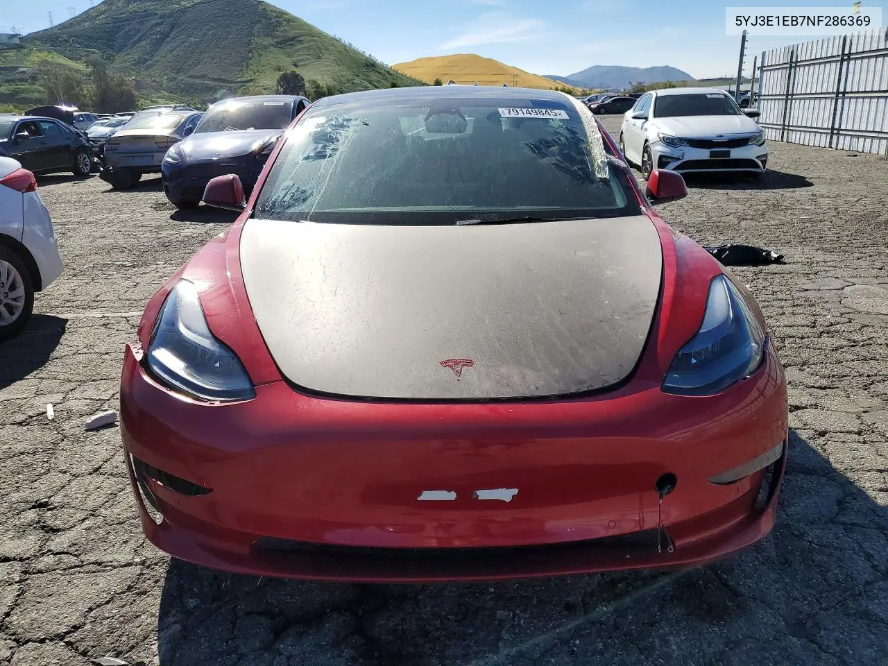 2022 Tesla Model 3 VIN: 5YJ3E1EB7NF286369 Lot: 79149845