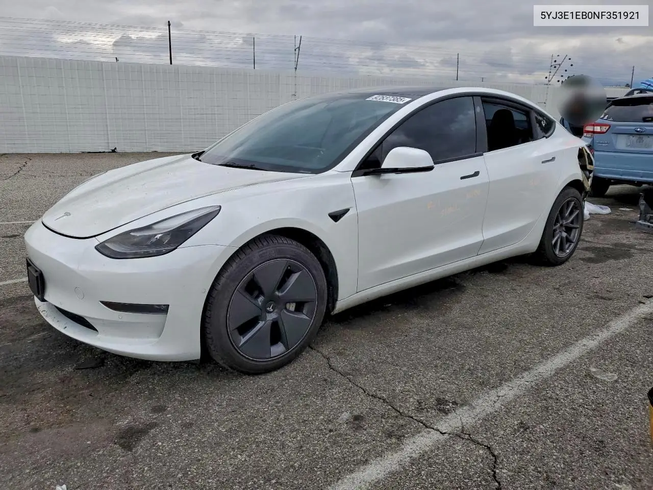 5YJ3E1EB0NF351921 2022 Tesla Model 3