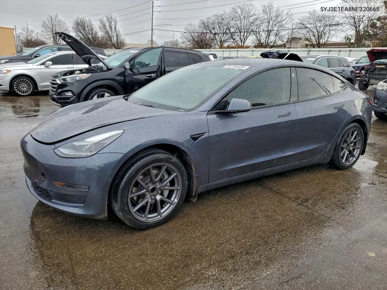 5YJ3E1EA8NF320665 2022 Tesla Model 3