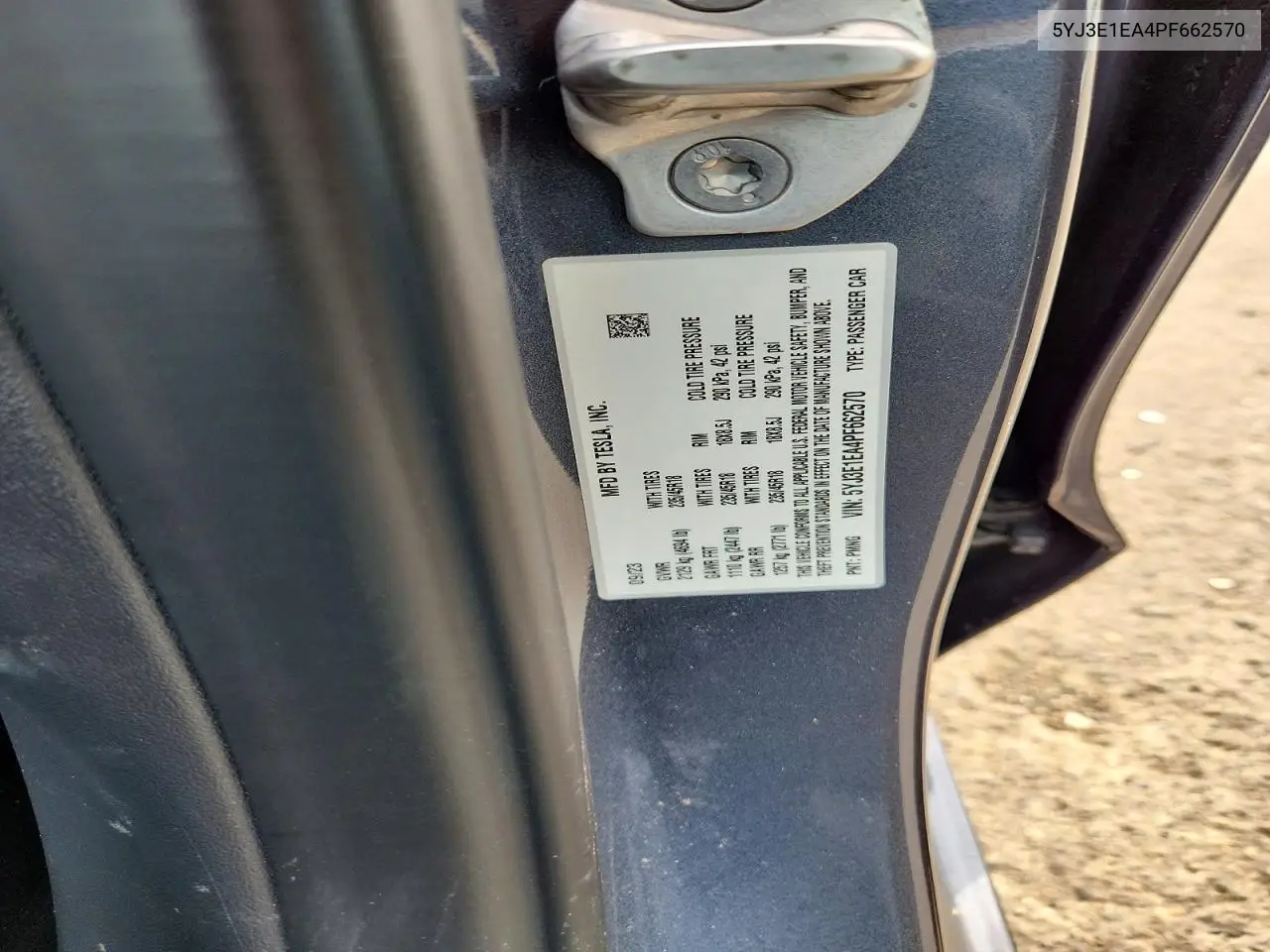 2023 Tesla Model 3 VIN: 5YJ3E1EA4PF662570 Lot: 61171876