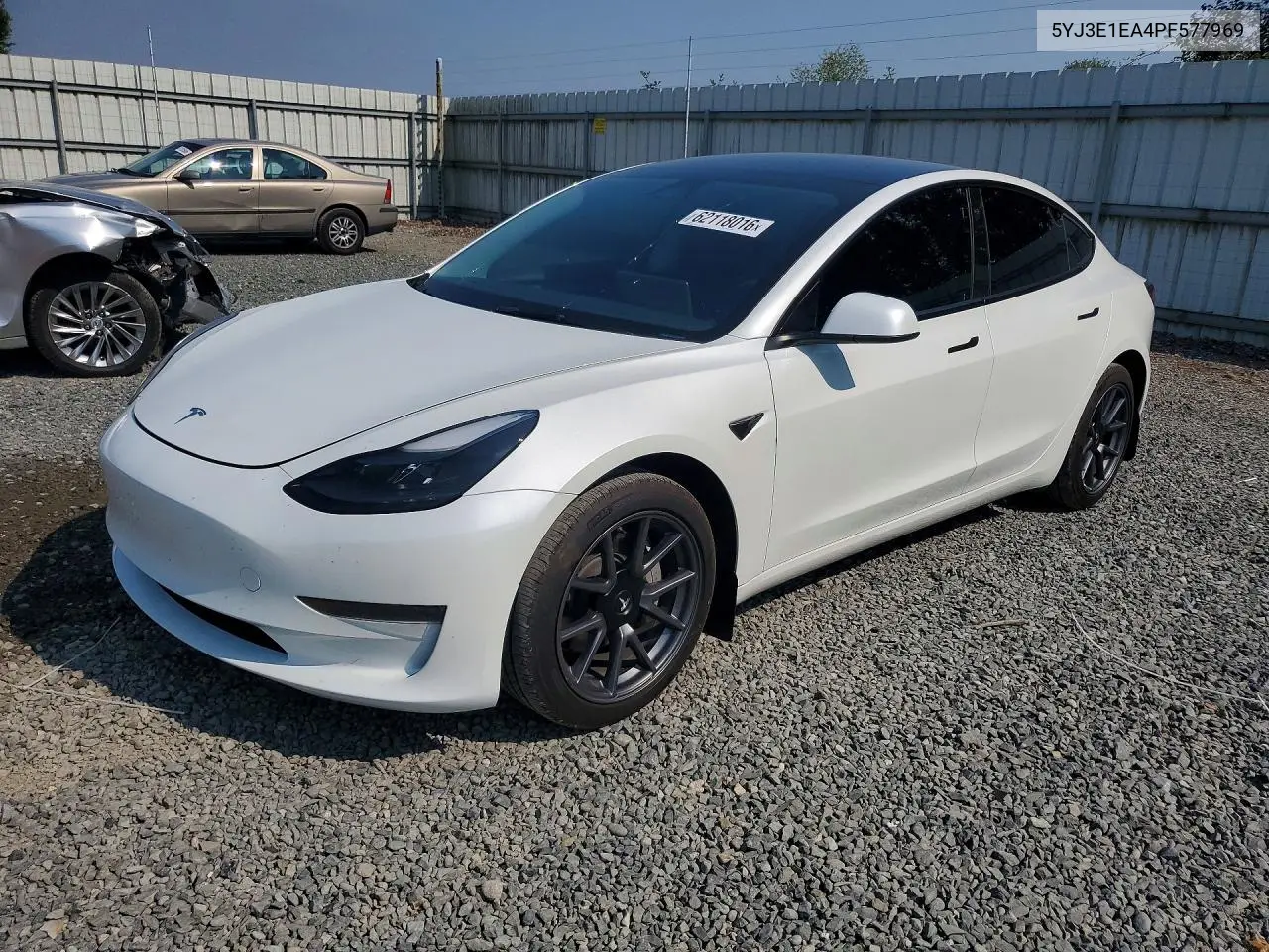 2023 Tesla Model 3 VIN: 5YJ3E1EA4PF577969 Lot: 62118016