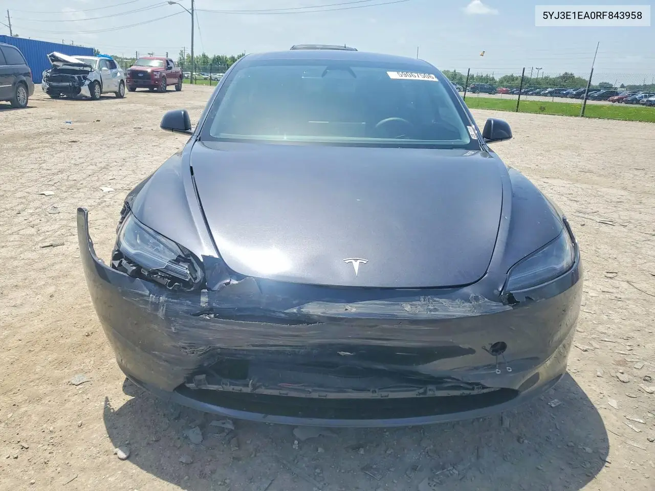 2024 Tesla Model 3 VIN: 5YJ3E1EA0RF843958 Lot: 59067506