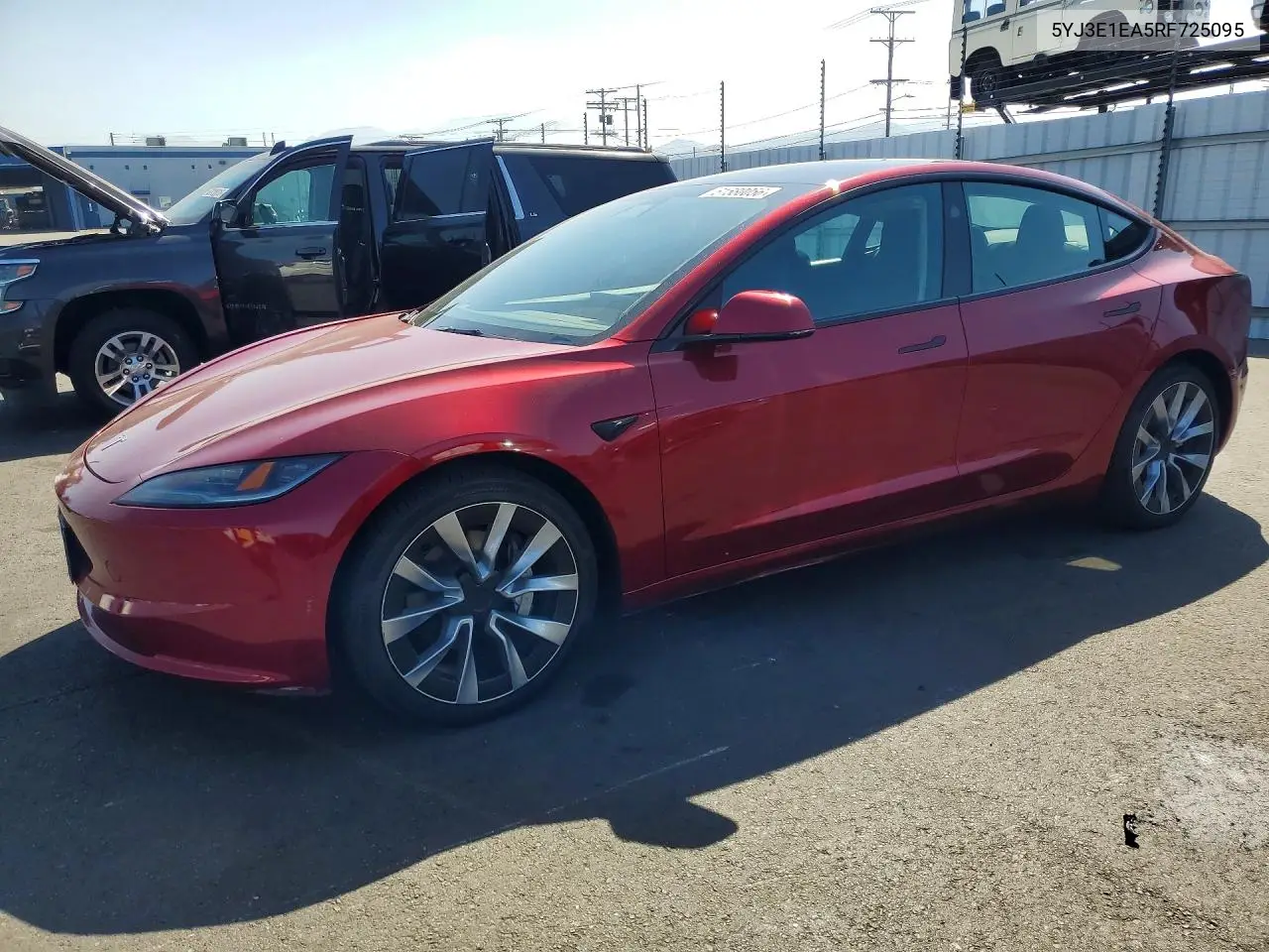 2024 Tesla Model 3 VIN: 5YJ3E1EA5RF725095 Lot: 61580056