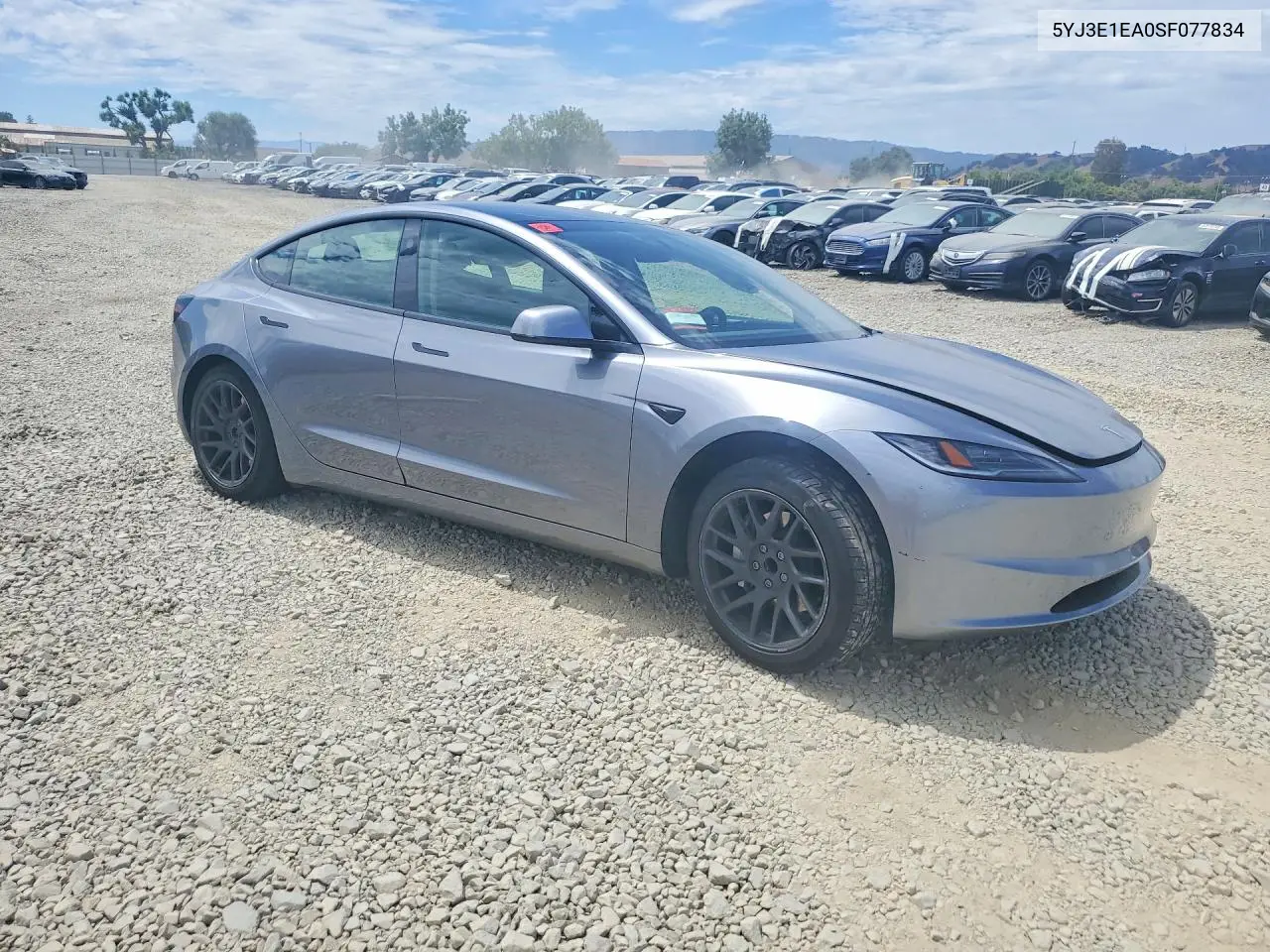 2025 Tesla Model 3 VIN: 5YJ3E1EA0SF077834 Lot: 61446086