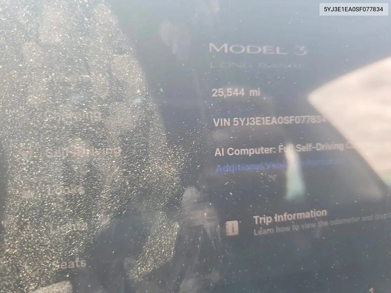 2025 Tesla Model 3 VIN: 5YJ3E1EA0SF077834 Lot: 61446086