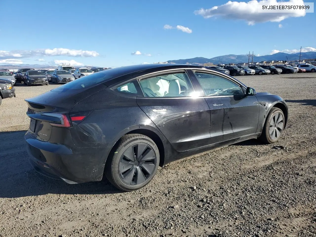 5YJ3E1EB7SF078939 2025 Tesla Model 3