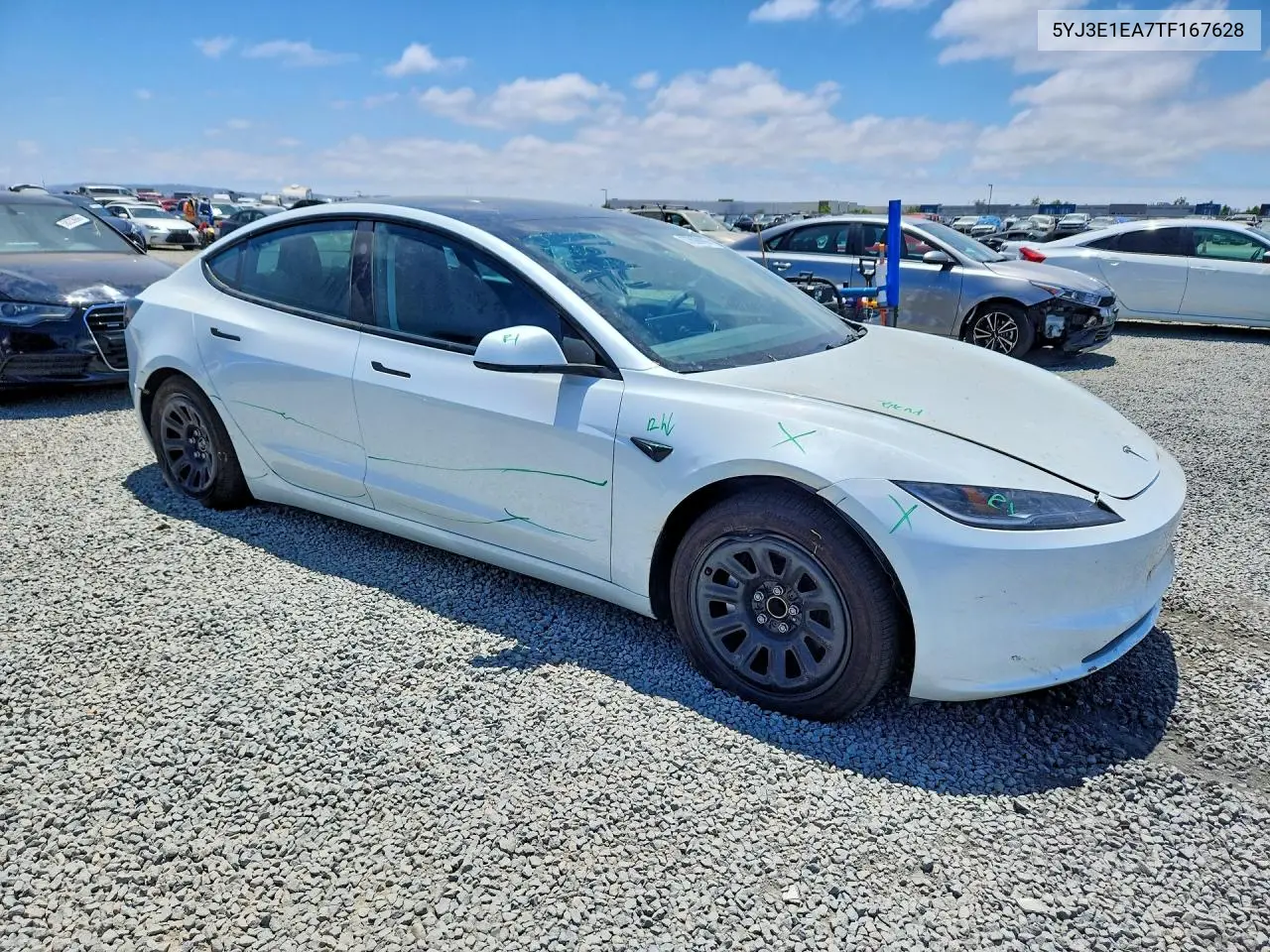 2026 Tesla Model 3 VIN: 5YJ3E1EA7TF167628 Lot: 57899096