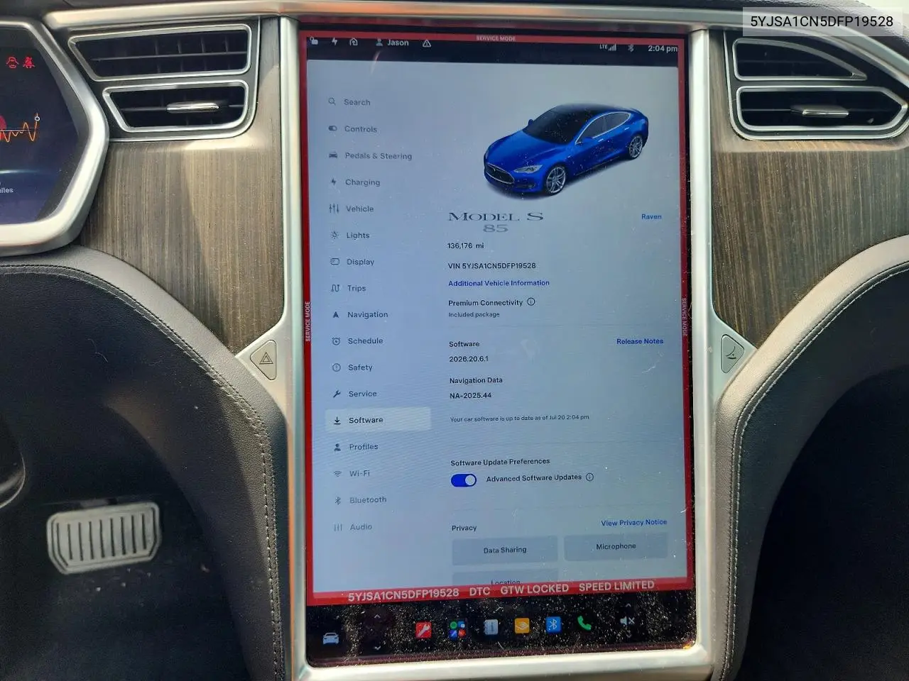 2013 Tesla Model S VIN: 5YJSA1CN5DFP19528 Lot: 61963016
