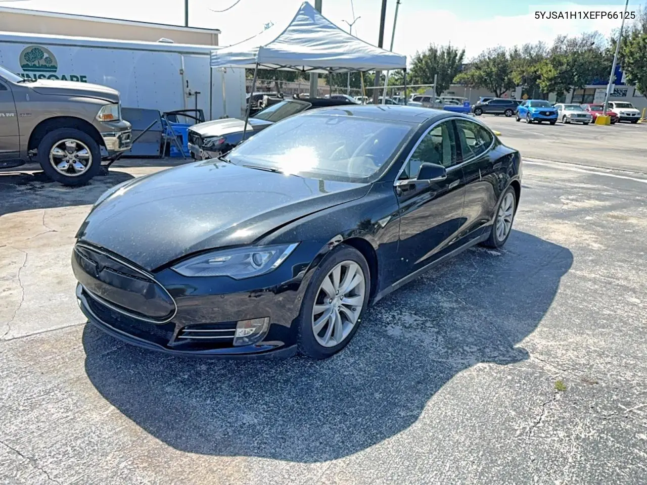 2014 Tesla Model S VIN: 5YJSA1H1XEFP66125 Lot: 59369616