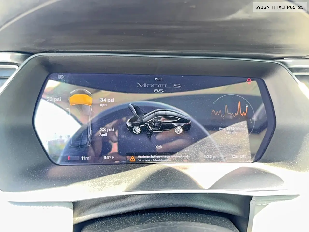 2014 Tesla Model S VIN: 5YJSA1H1XEFP66125 Lot: 59369616