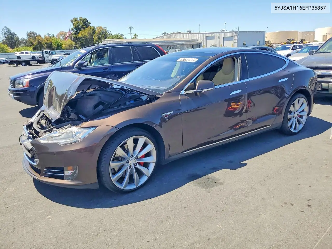 2014 Tesla Model S VIN: 5YJSA1H16EFP35857 Lot: 85622675