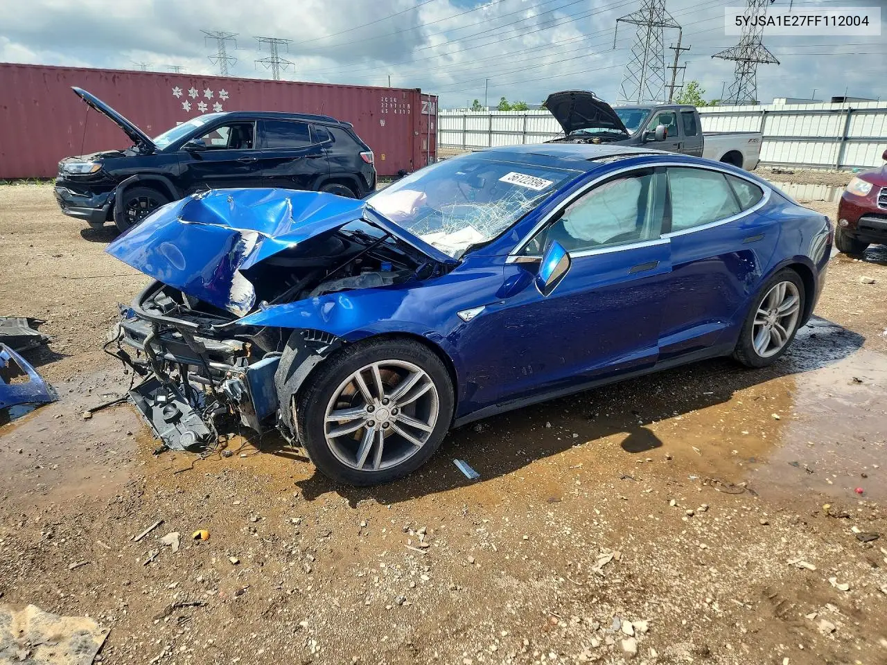 2015 Tesla Model S VIN: 5YJSA1E27FF112004 Lot: 56122896