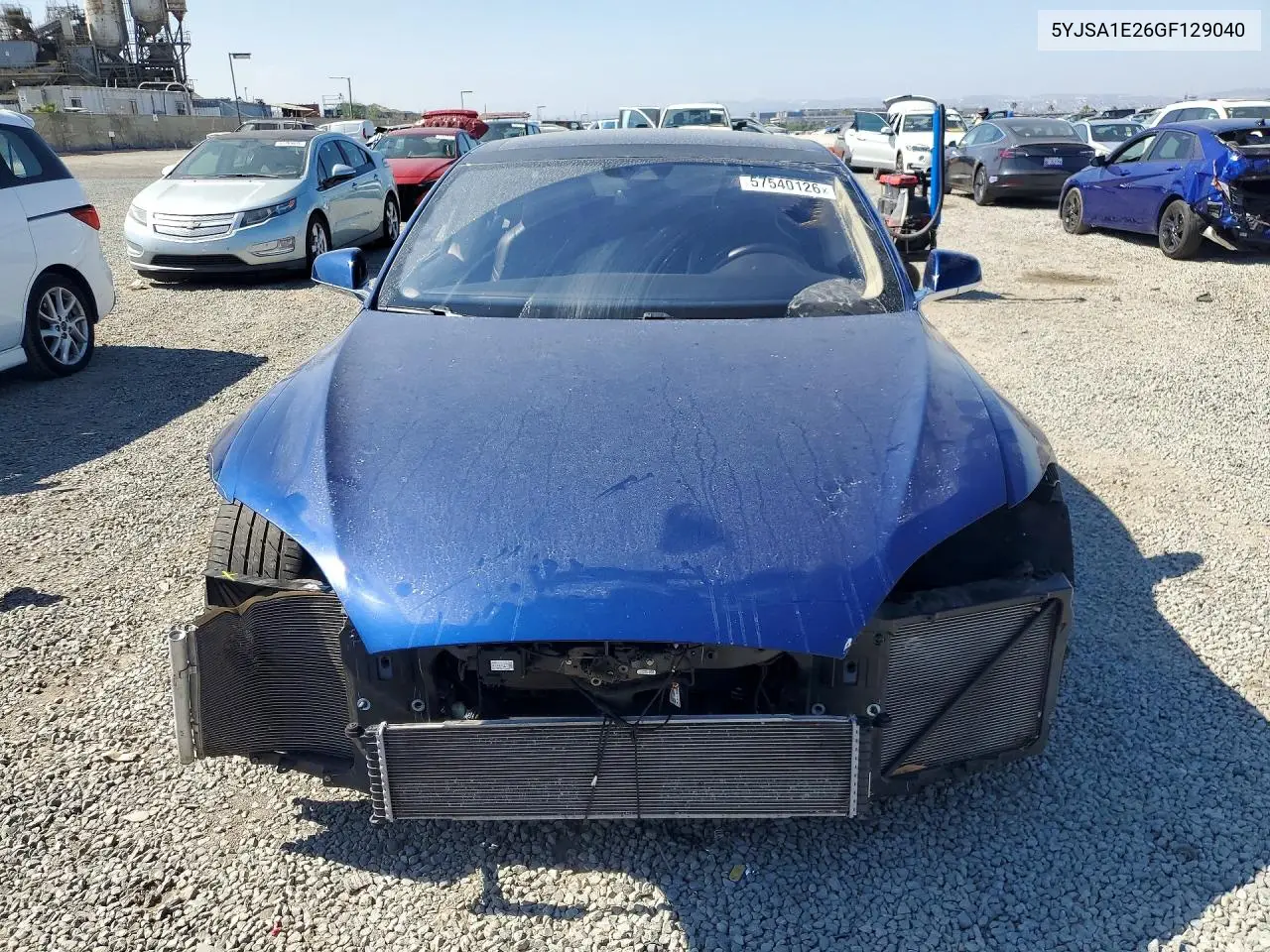 2016 Tesla Model S VIN: 5YJSA1E26GF129040 Lot: 57540126
