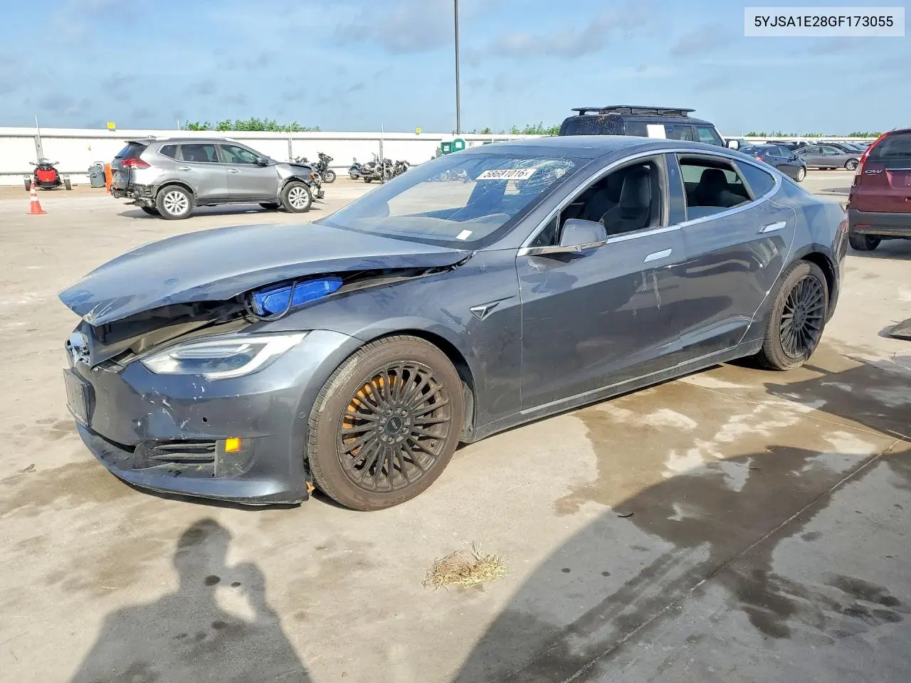 2016 Tesla Model S VIN: 5YJSA1E28GF173055 Lot: 58601016
