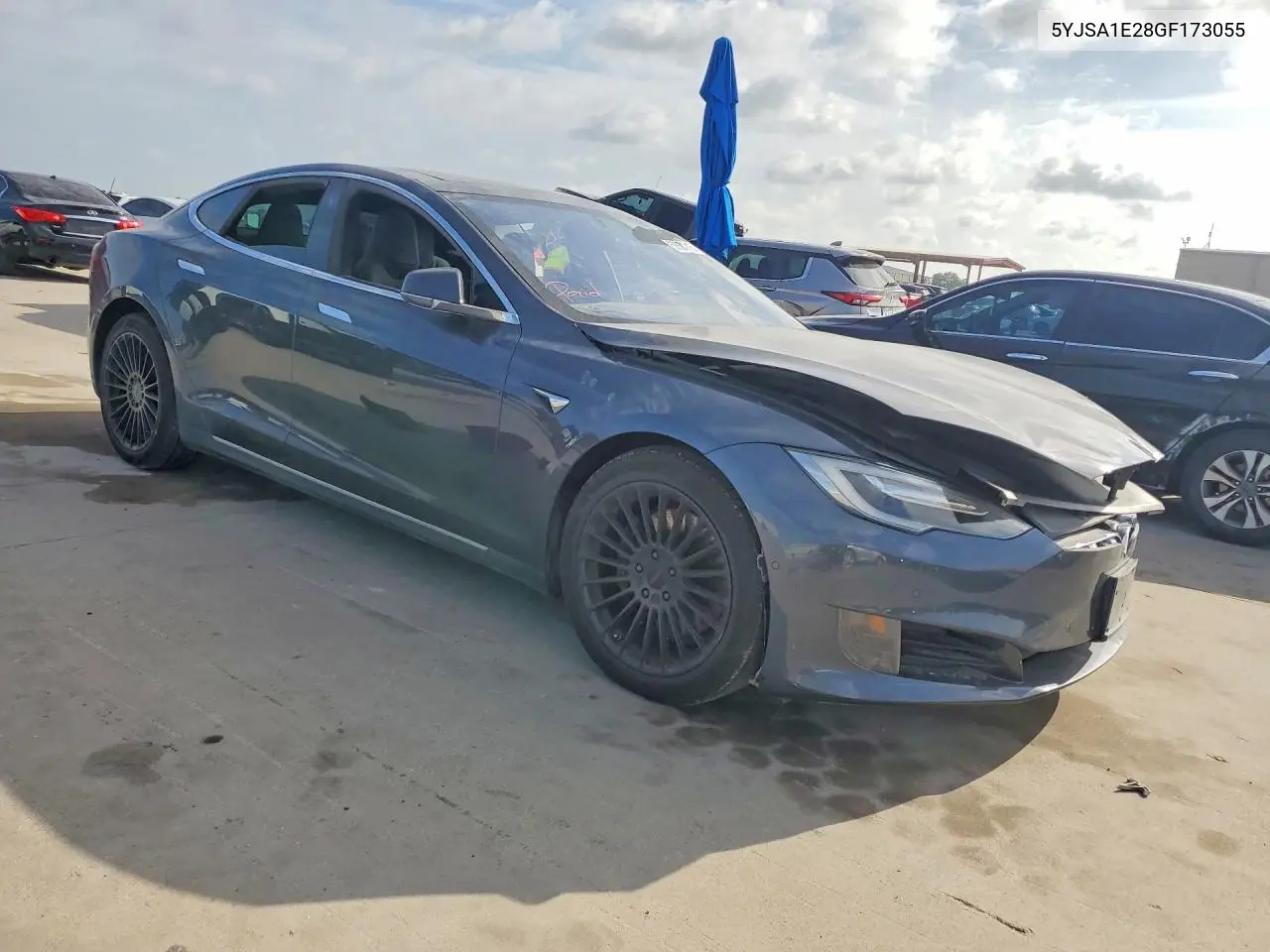 2016 Tesla Model S VIN: 5YJSA1E28GF173055 Lot: 58601016