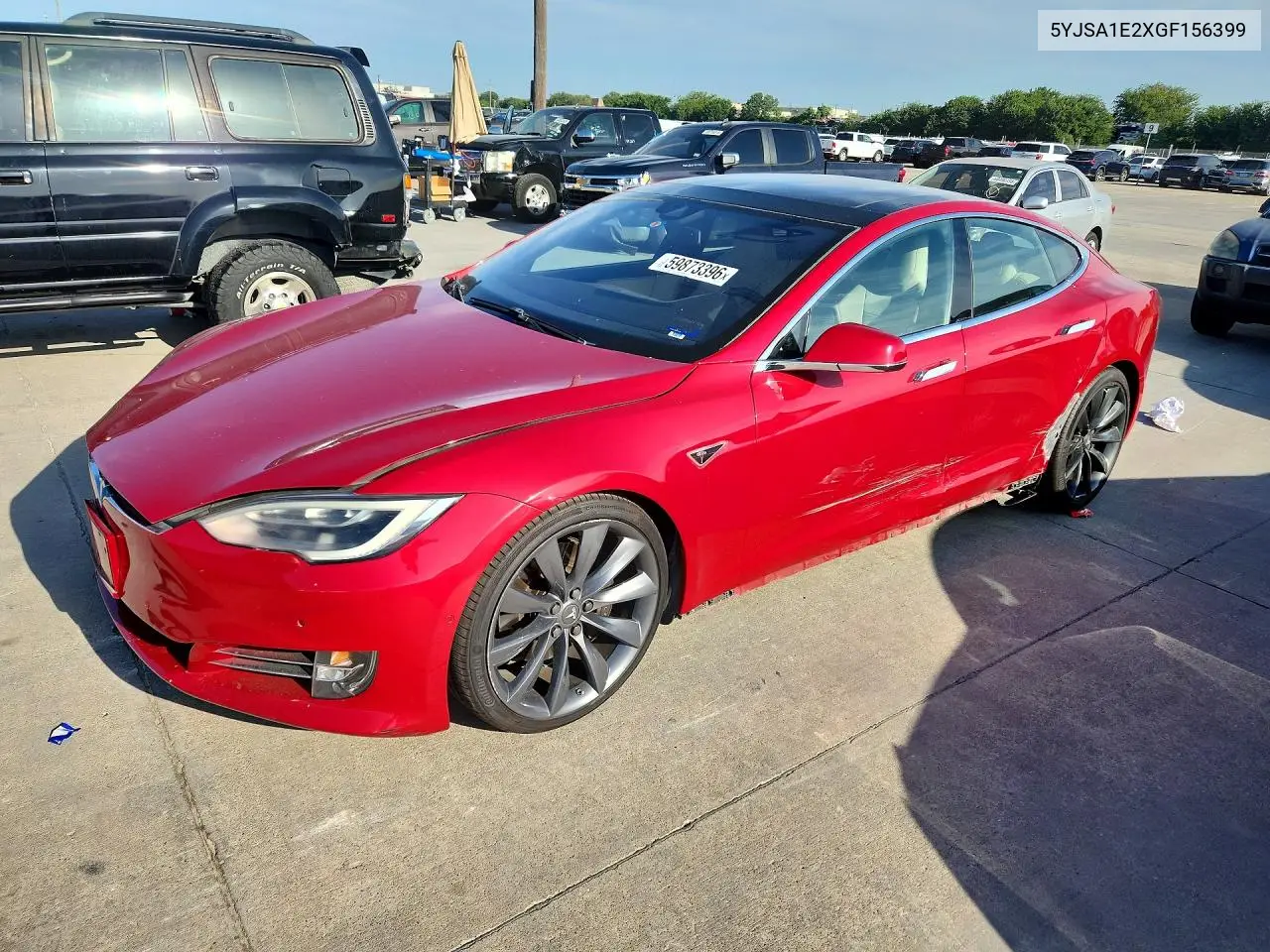 2016 Tesla Model S VIN: 5YJSA1E2XGF156399 Lot: 59873396