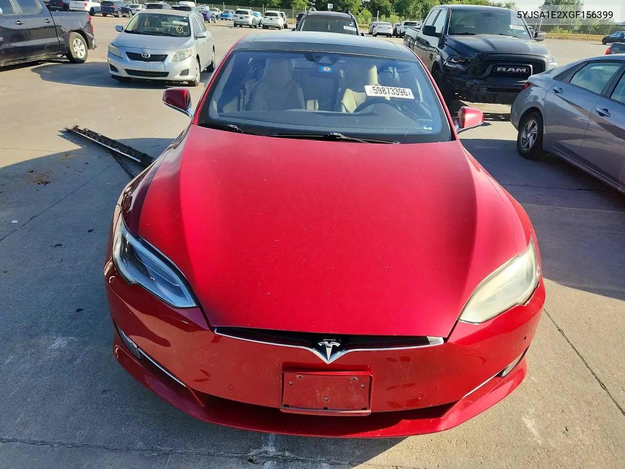 2016 Tesla Model S VIN: 5YJSA1E2XGF156399 Lot: 59873396