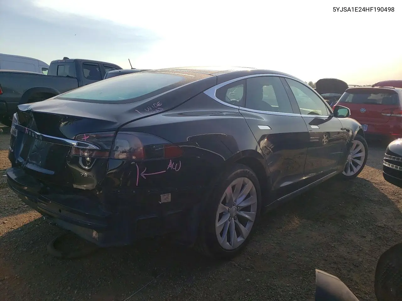 2017 Tesla Model S VIN: 5YJSA1E24HF190498 Lot: 60748806