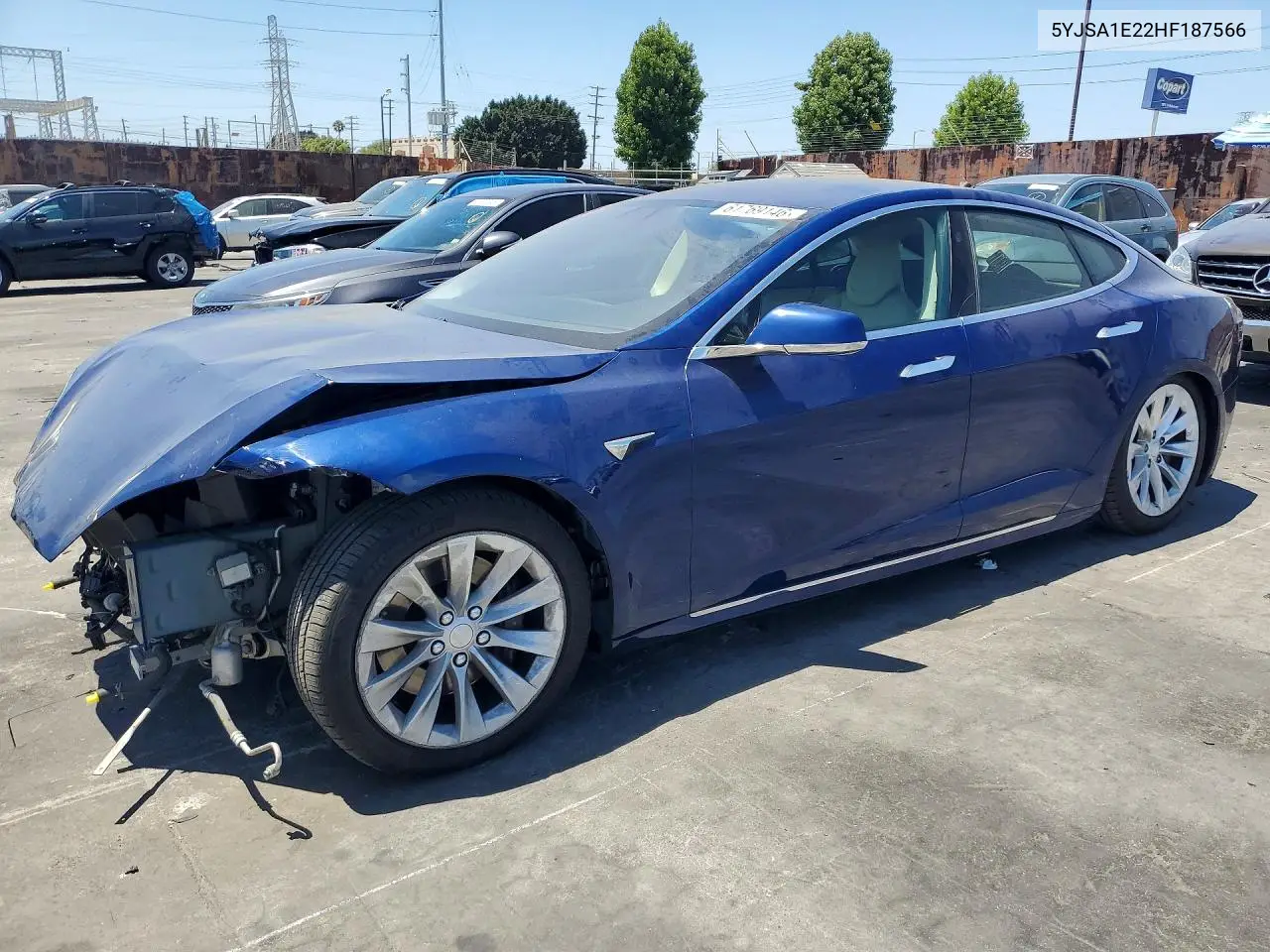 2017 Tesla Model S VIN: 5YJSA1E22HF187566 Lot: 61769146