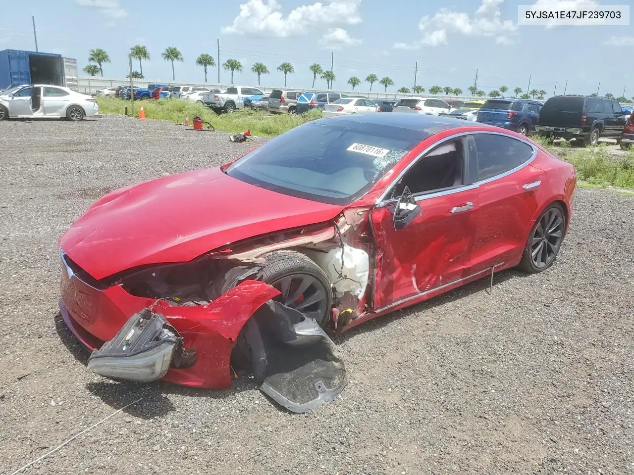 2018 Tesla Model S VIN: 5YJSA1E47JF239703 Lot: 60870116