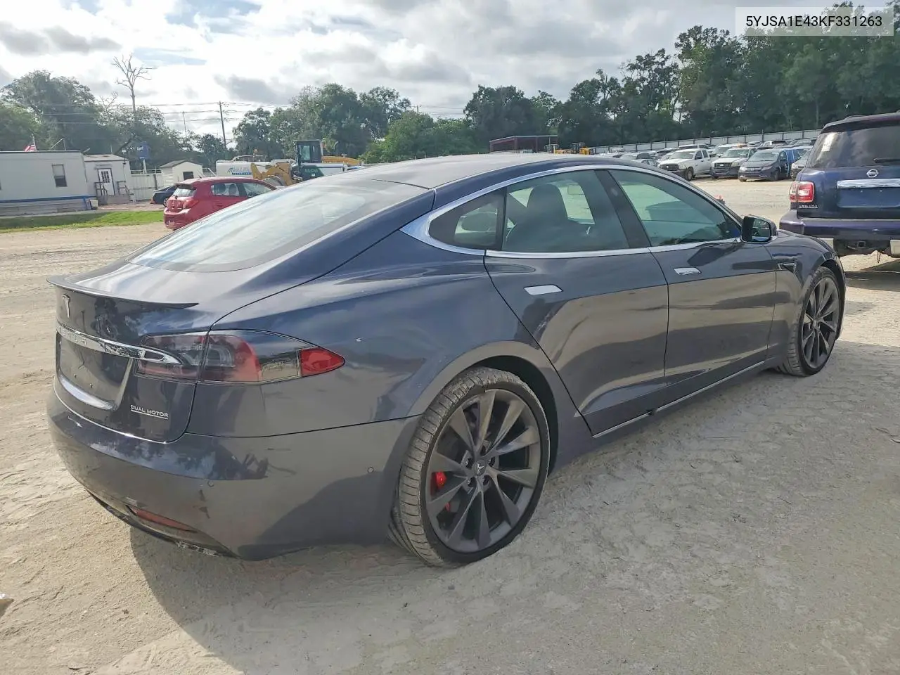 2019 Tesla Model S VIN: 5YJSA1E43KF331263 Lot: 56297046