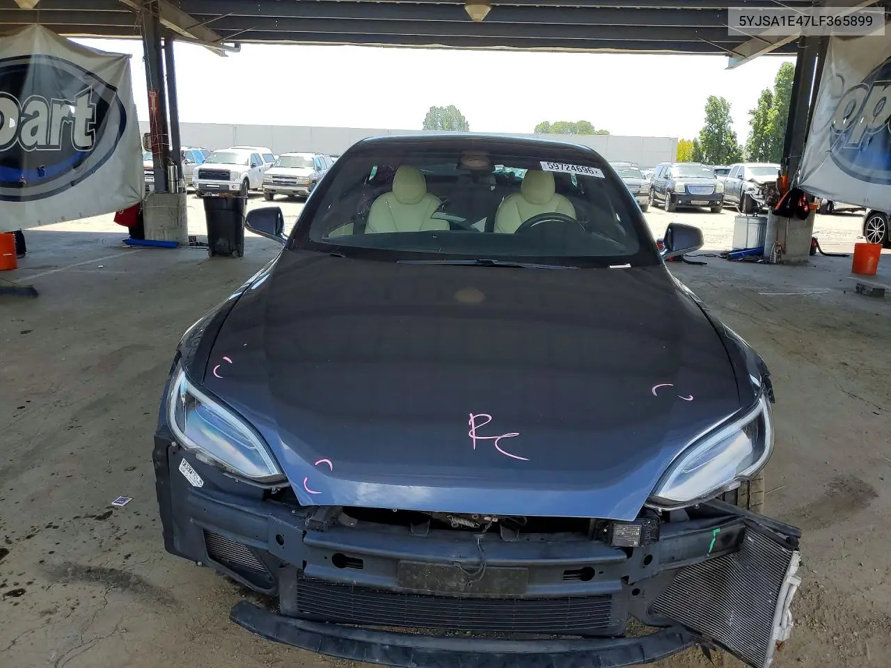 2020 Tesla Model S VIN: 5YJSA1E47LF365899 Lot: 59724696