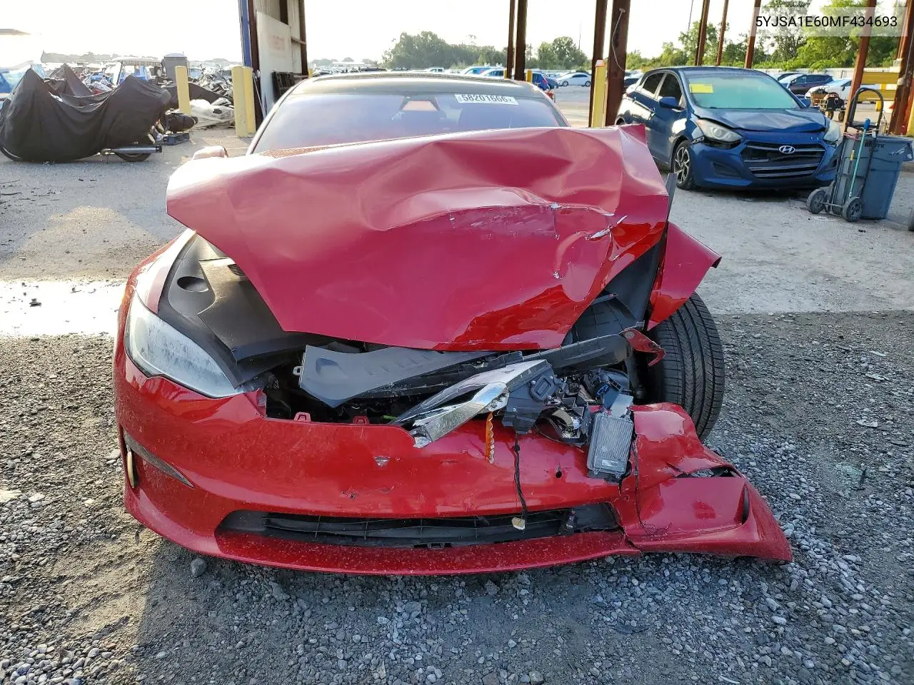 2021 Tesla Model S VIN: 5YJSA1E60MF434693 Lot: 58201666