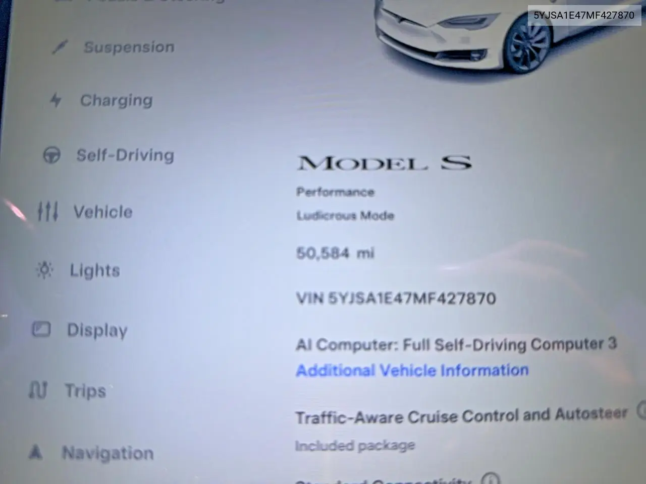 2021 Tesla Model S VIN: 5YJSA1E47MF427870 Lot: 60093726