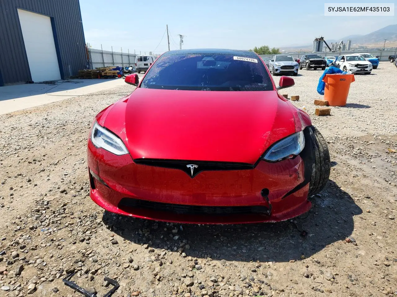 2021 Tesla Model S VIN: 5YJSA1E62MF435103 Lot: 60974726