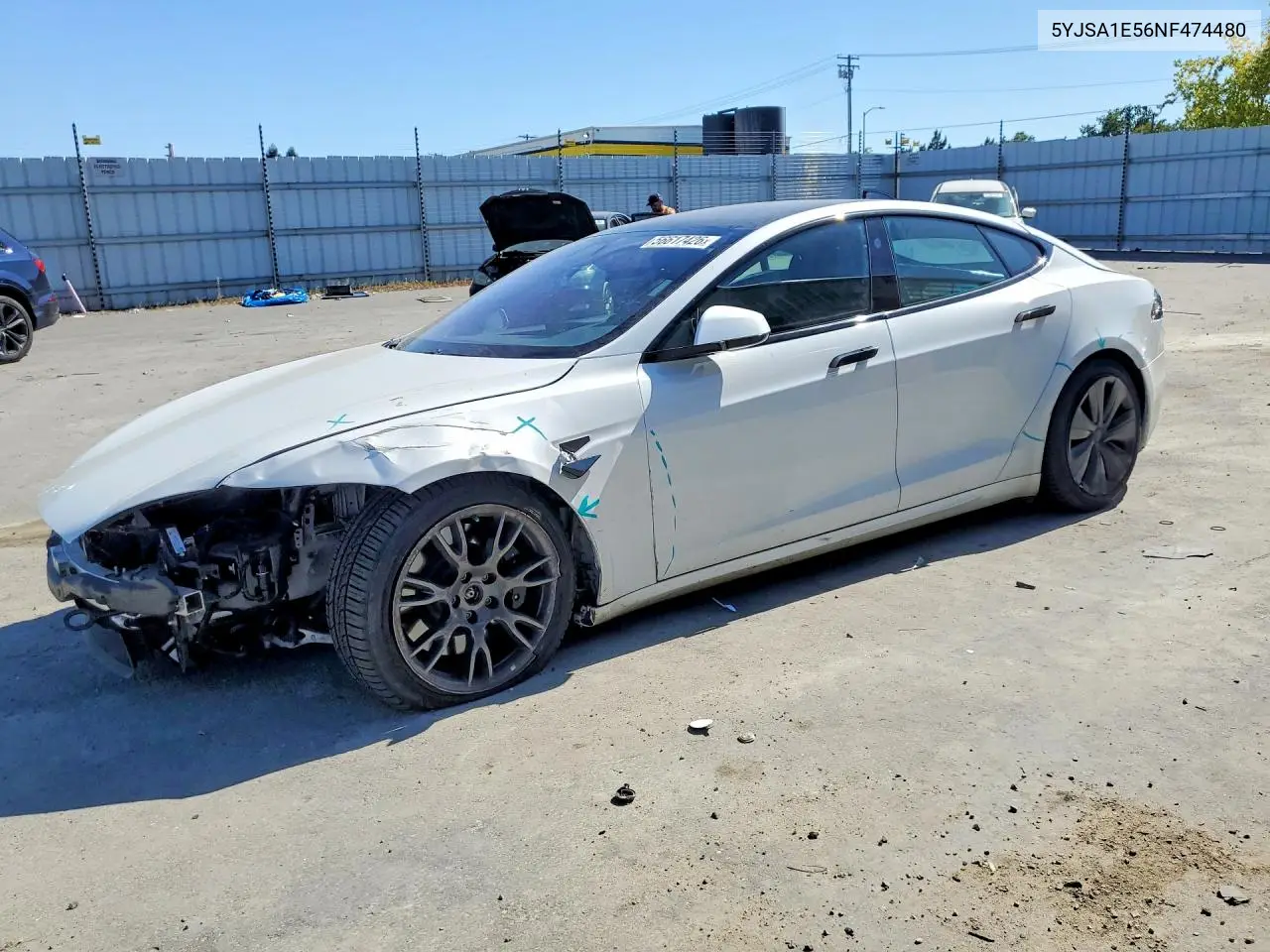 2022 Tesla Model S VIN: 5YJSA1E56NF474480 Lot: 56617426