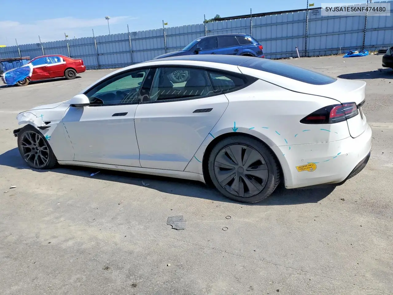 2022 Tesla Model S VIN: 5YJSA1E56NF474480 Lot: 56617426