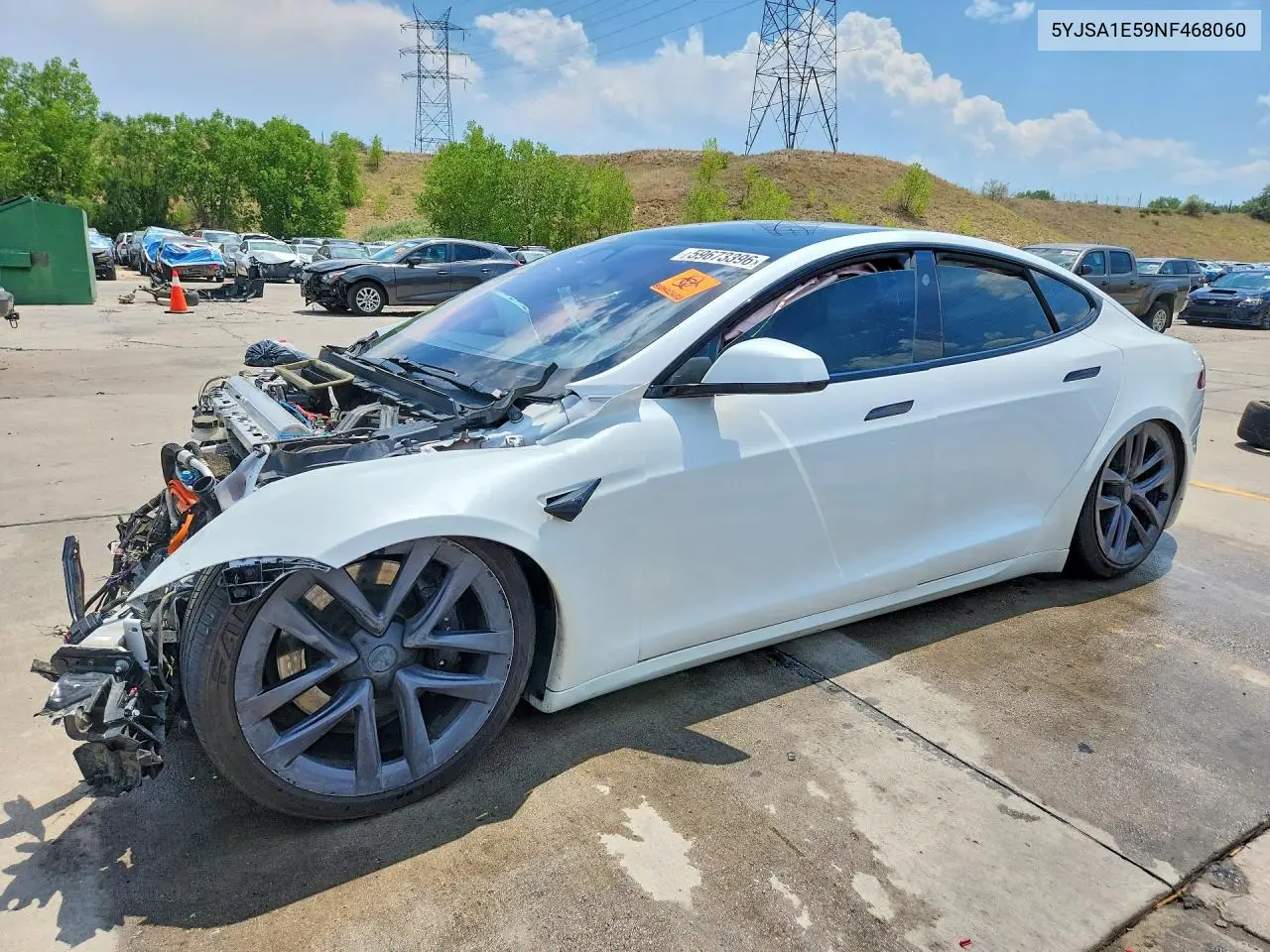 2022 Tesla Model S VIN: 5YJSA1E59NF468060 Lot: 59673396